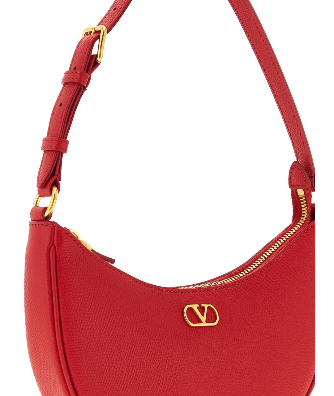 VALENTINO Красная кожаная сумка через плечо, фото 3