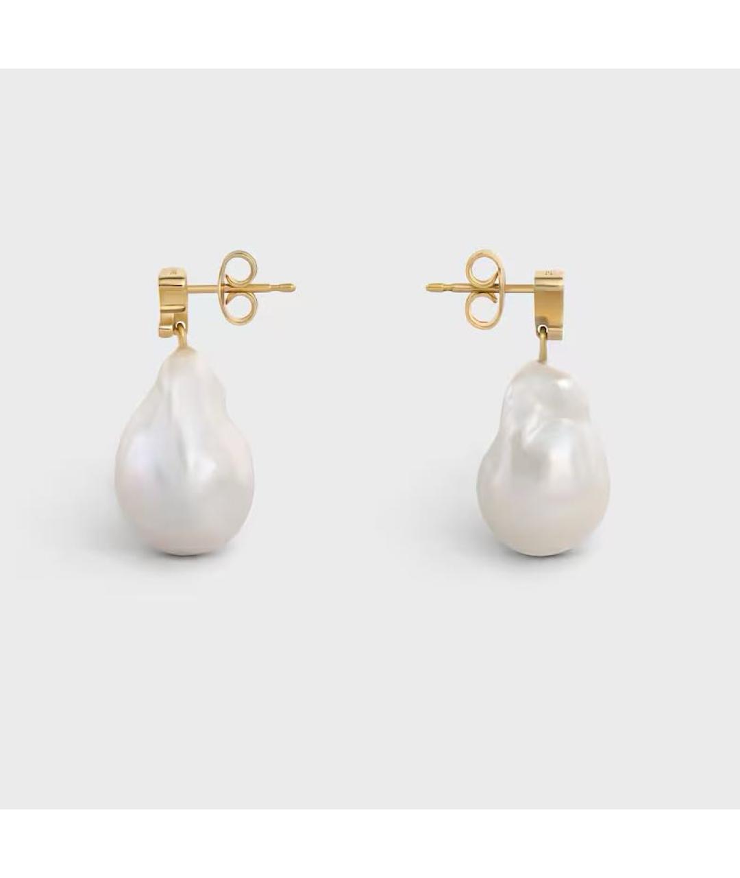 CELINE Золотые латунные серьги, фото 3