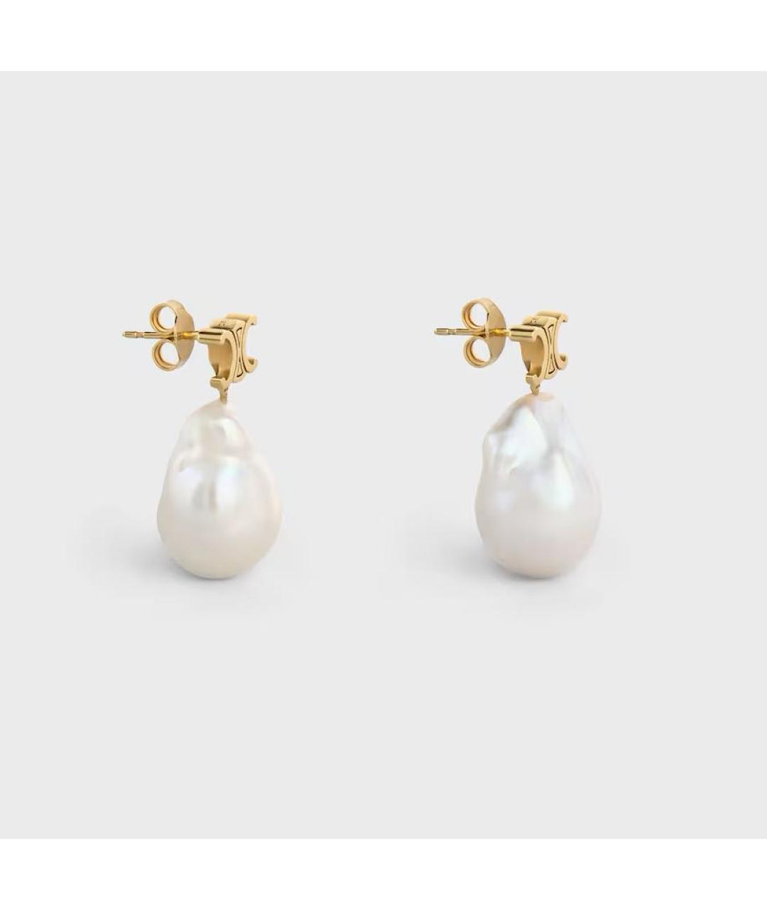 CELINE Золотые латунные серьги, фото 2