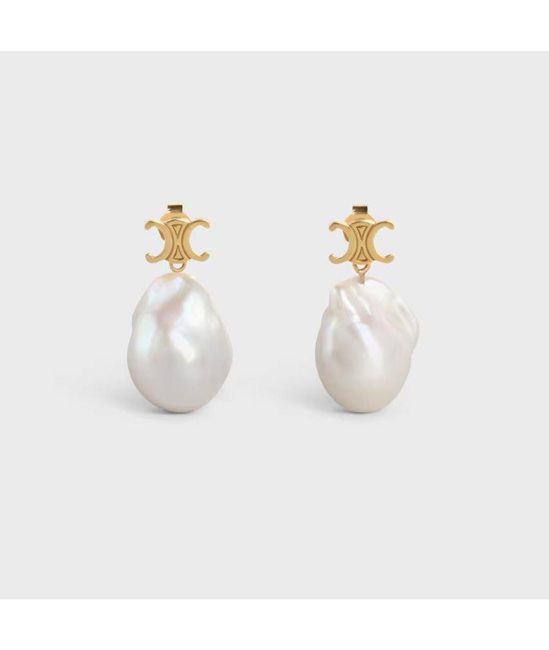 CELINE Золотые латунные серьги, фото 4