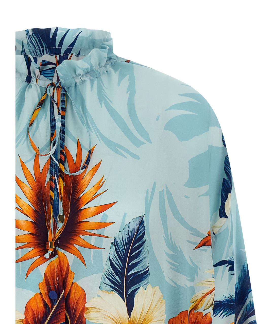 F.R.S FOR RESTLESS SLEEPERS Голубая шелковая блузы, фото 3