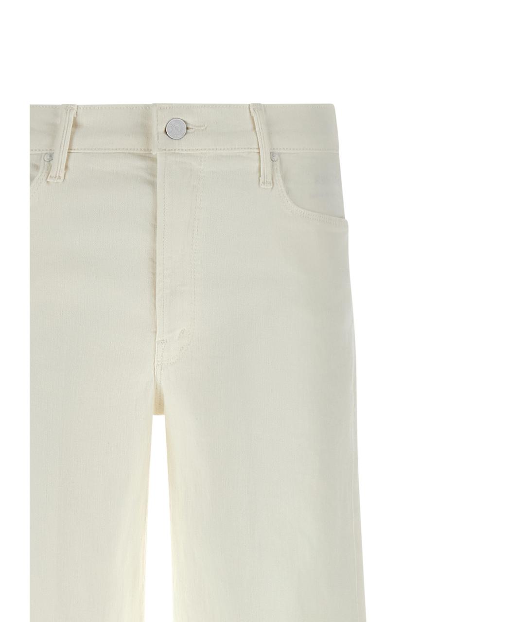 MOTHER Белые хлопковые джинсы клеш, фото 3