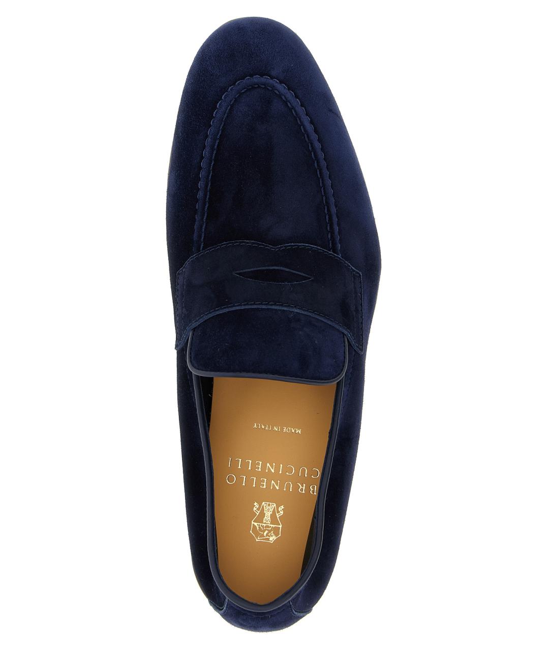 BRUNELLO CUCINELLI Синие замшевые лоферы, фото 4