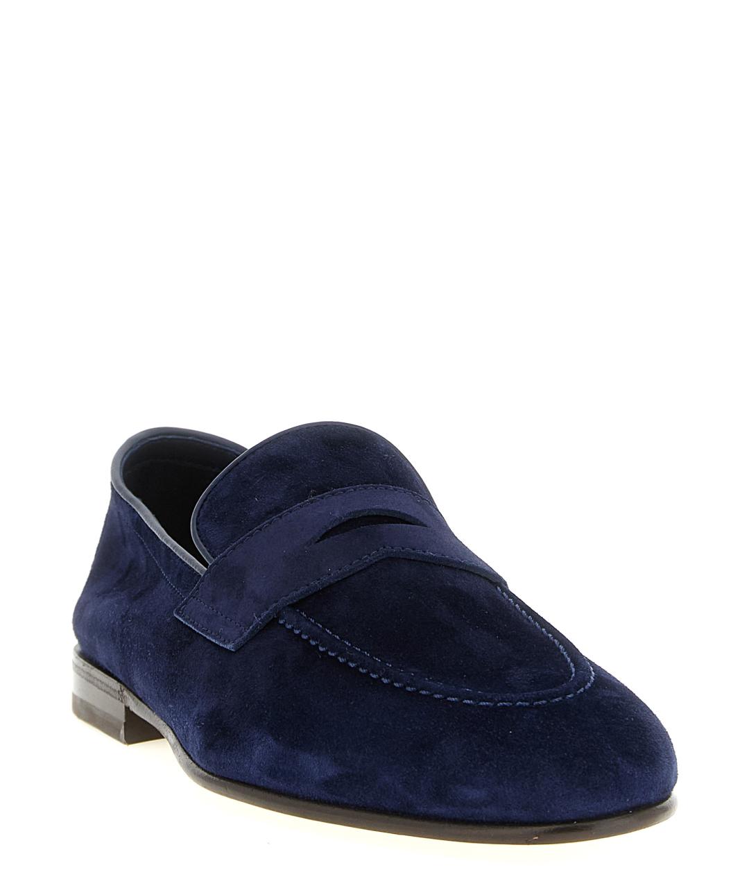 BRUNELLO CUCINELLI Синие замшевые лоферы, фото 2