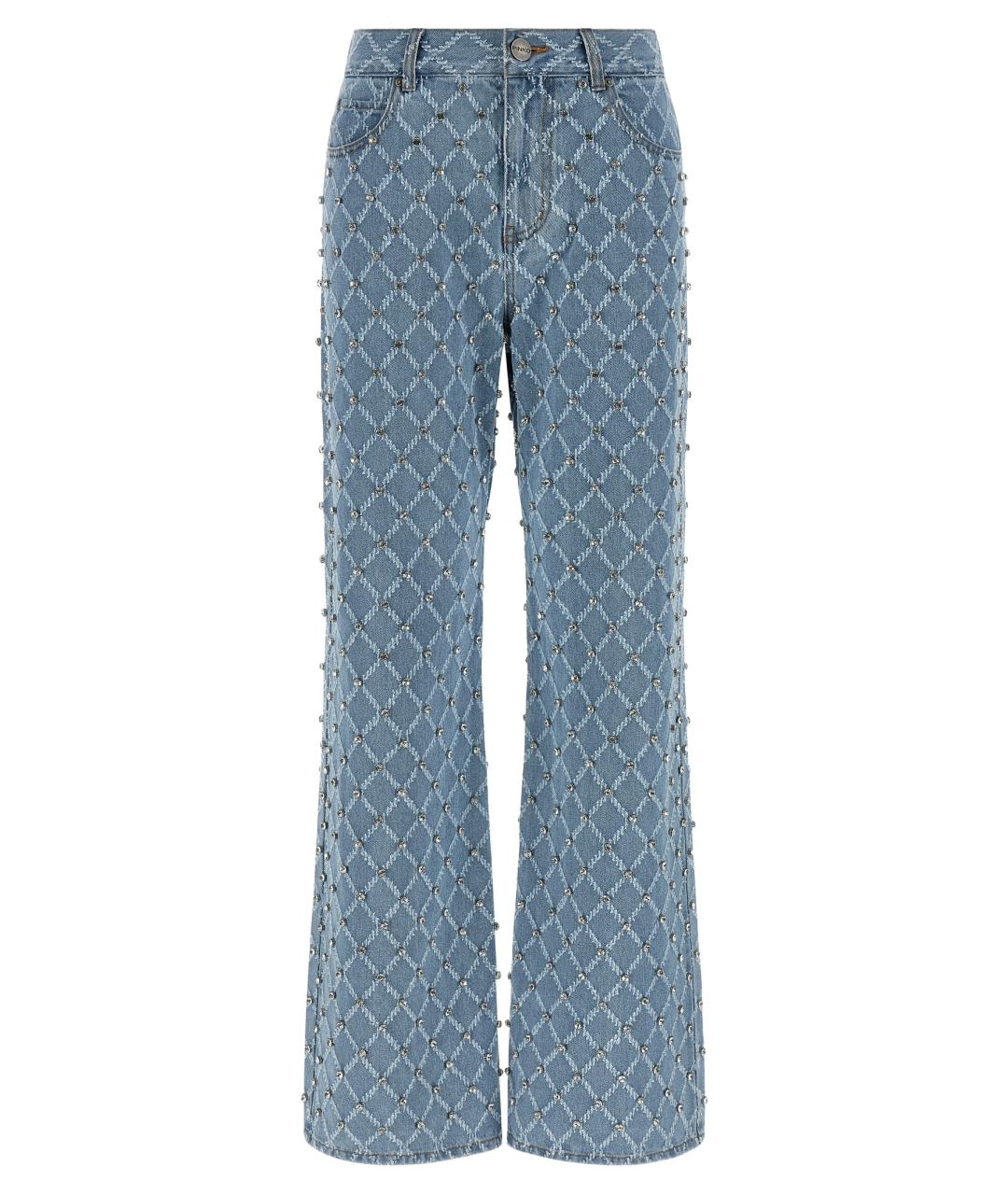 PINKO Голубые хлопковые прямые джинсы, фото 1