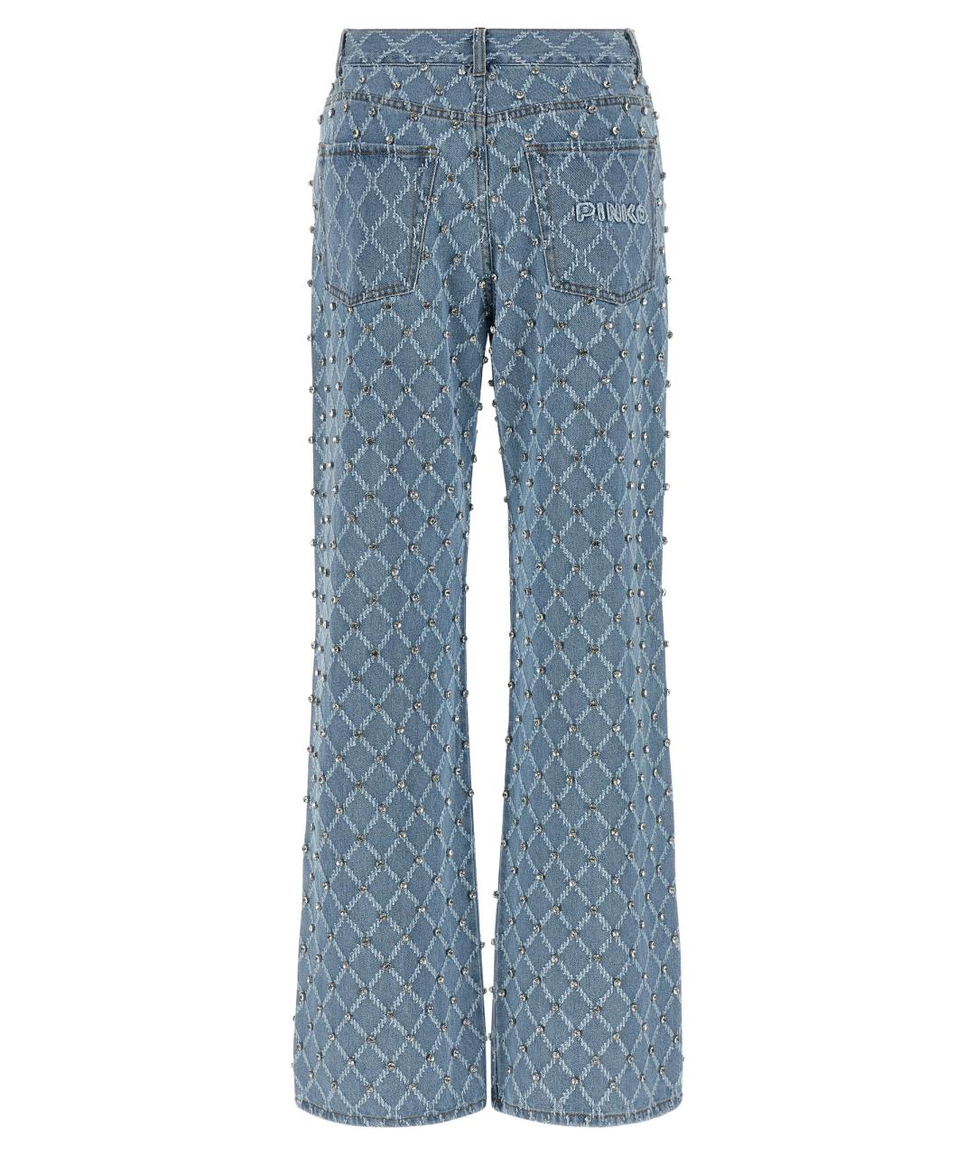 PINKO Голубые хлопковые прямые джинсы, фото 2