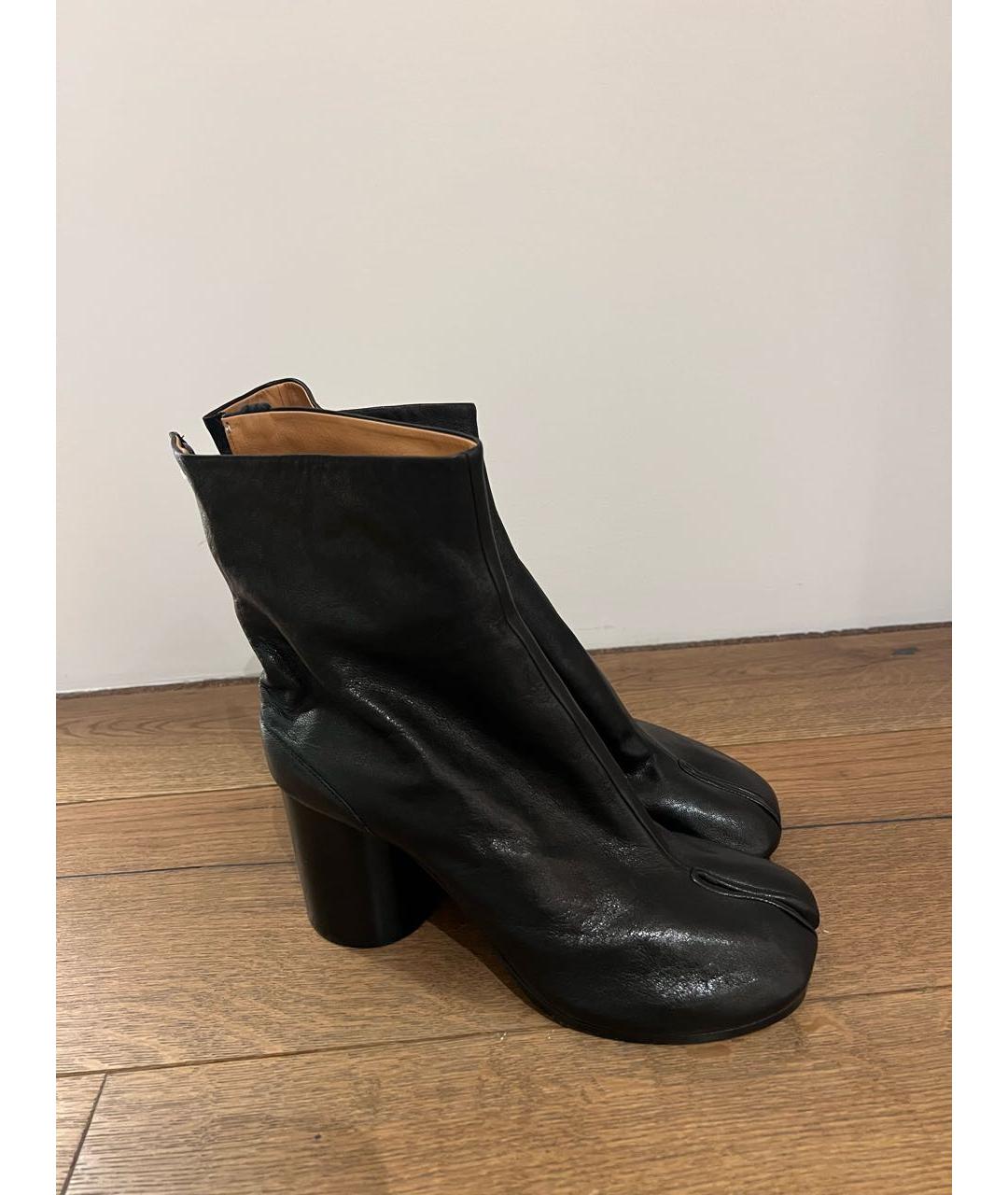 MAISON MARGIELA Черные кожаные ботильоны, фото 2