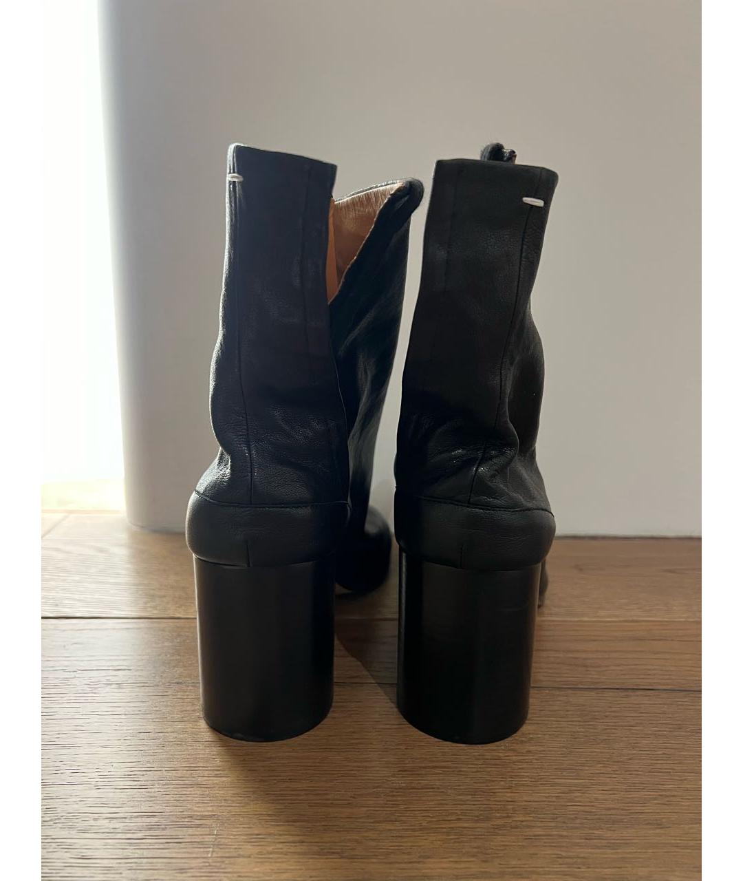 MAISON MARGIELA Черные кожаные ботильоны, фото 4