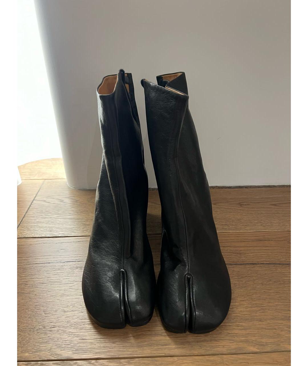 MAISON MARGIELA Черные кожаные ботильоны, фото 3