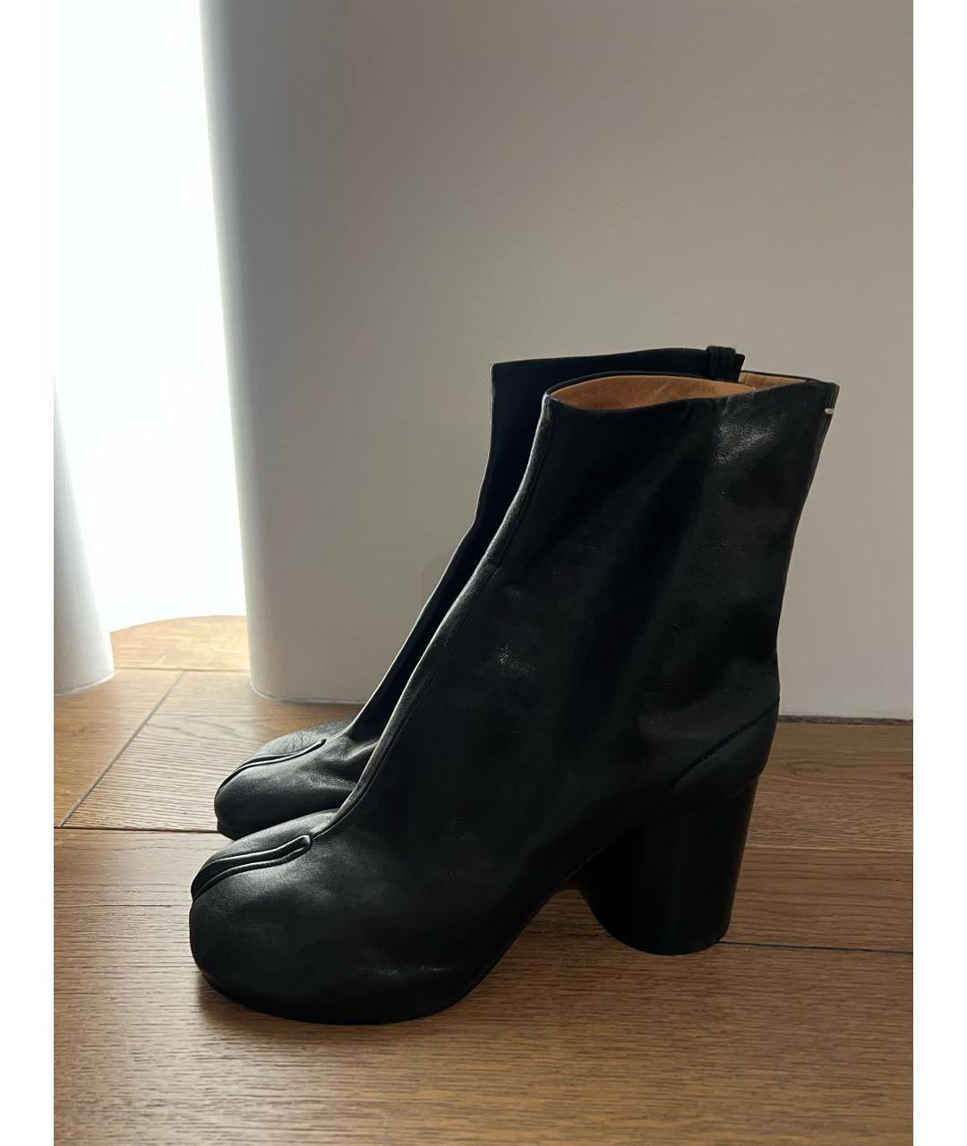 MAISON MARGIELA Черные кожаные ботильоны, фото 7