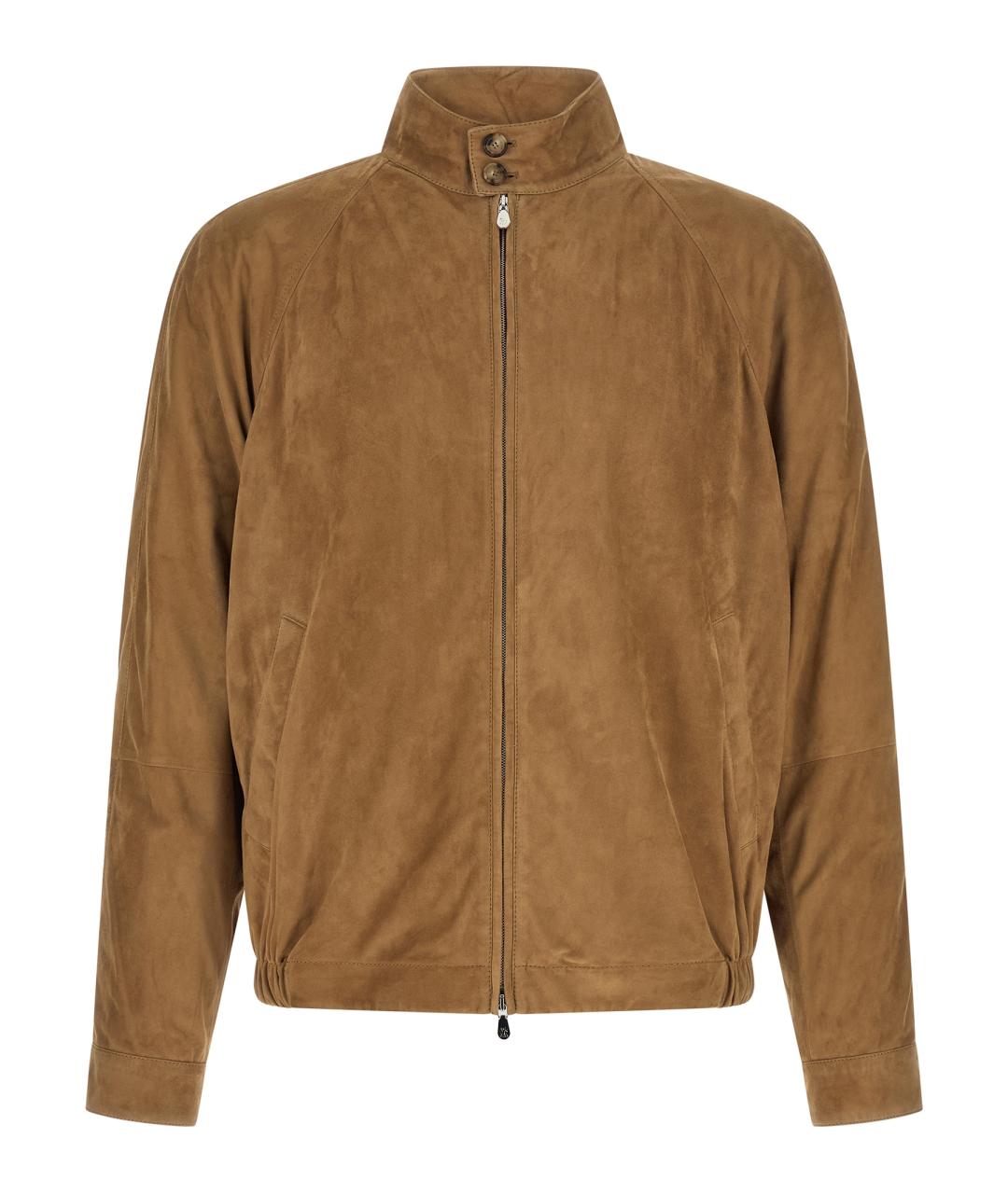 BRUNELLO CUCINELLI Бежевая кожаная куртка, фото 1