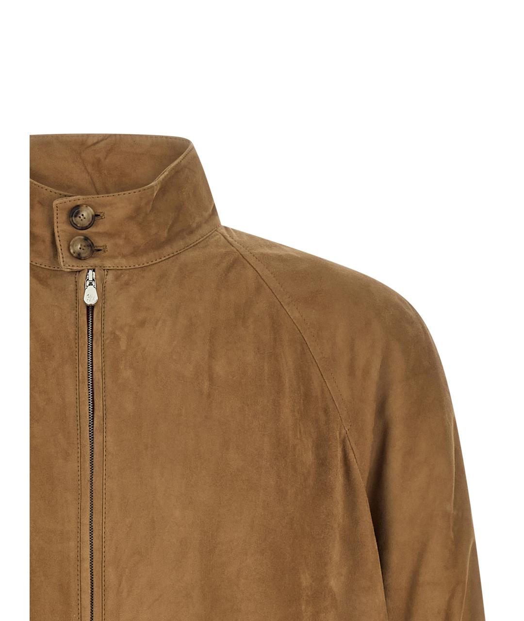 BRUNELLO CUCINELLI Бежевая кожаная куртка, фото 3