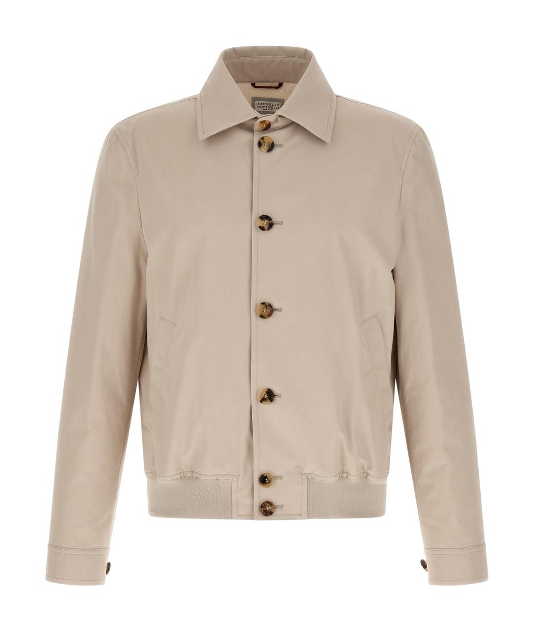 BRUNELLO CUCINELLI Бежевая хлопковая куртка, фото 1