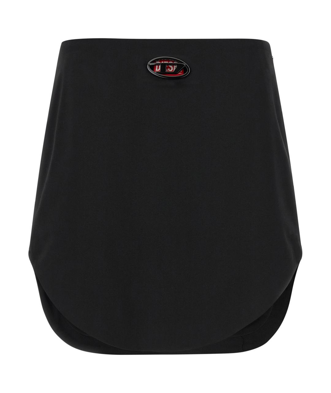 DIESEL Черная полиэстеровая юбка мини, фото 1