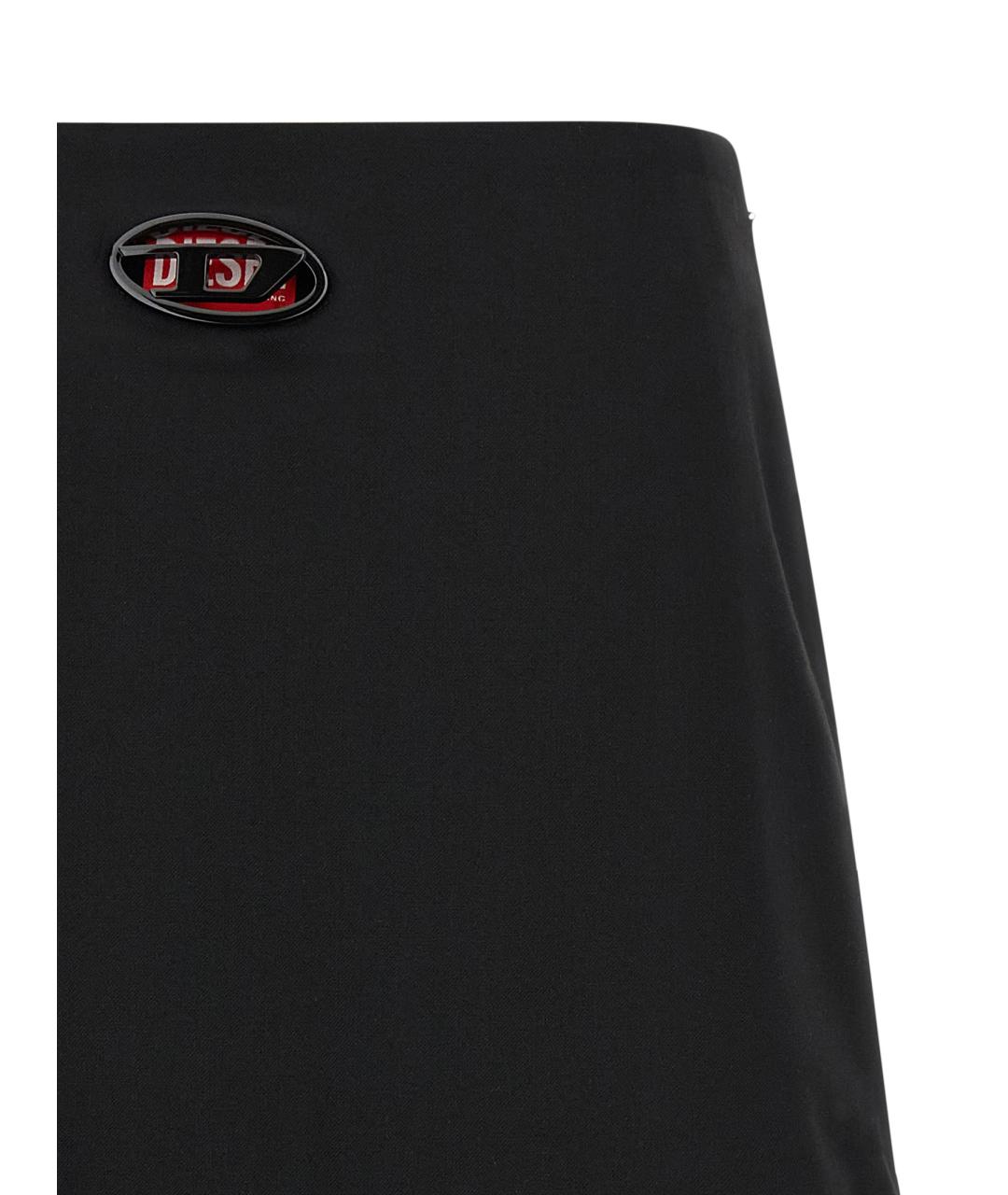 DIESEL Черная полиэстеровая юбка мини, фото 3