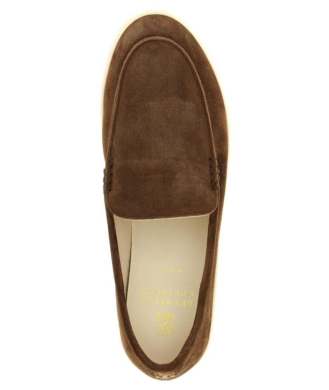 BRUNELLO CUCINELLI Коричневые кожаные лоферы, фото 4