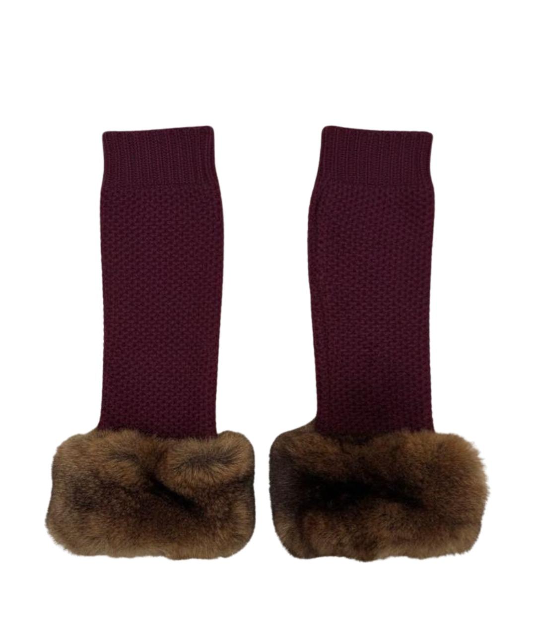 ETRO Бордовые кашемировые митенки, фото 1