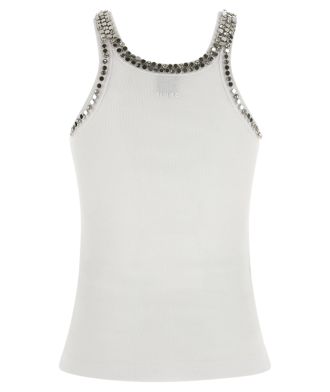 PINKO Белая хлопковая майка, фото 2