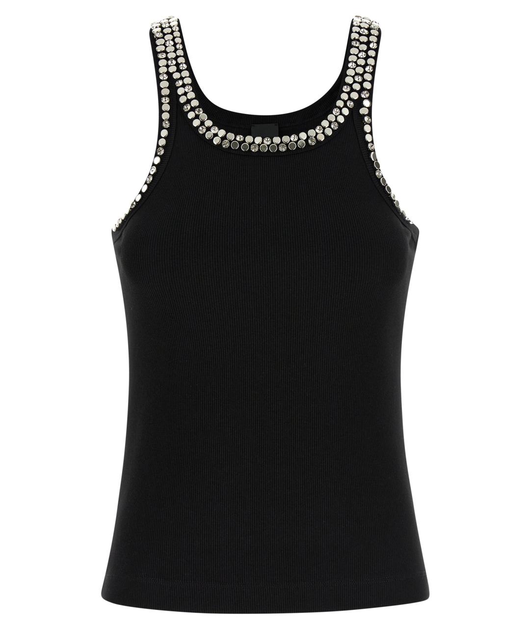 PINKO Черная хлопковая майка, фото 1