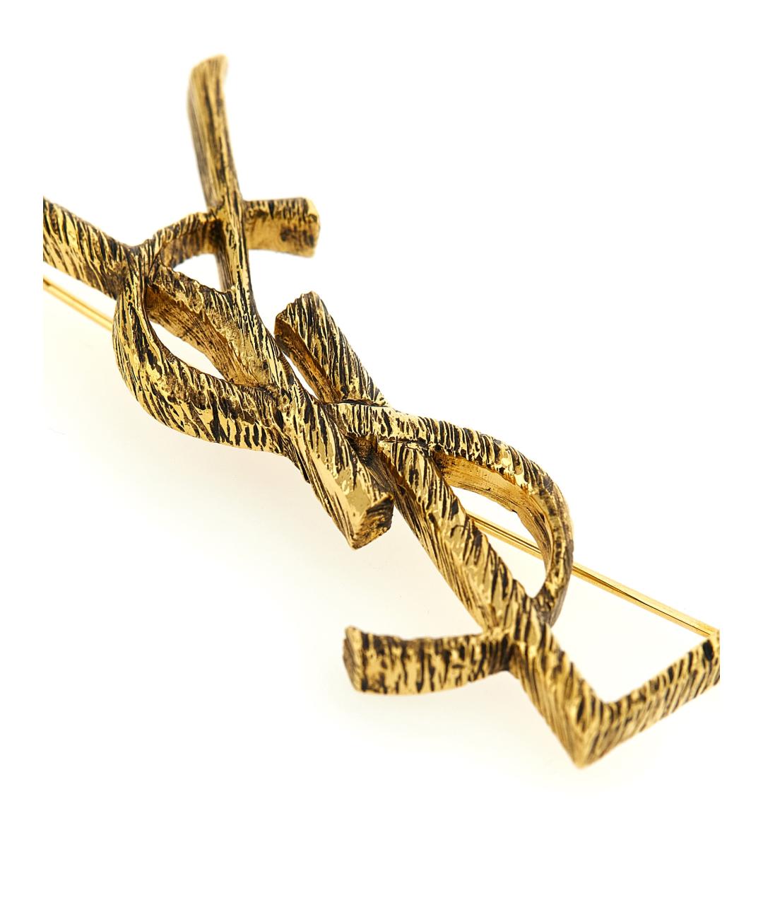 SAINT LAURENT Золотая металлическая булавка / брошь, фото 3