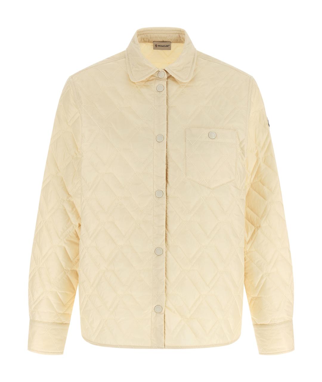 MONCLER Бежевая полиамидовая куртка, фото 1