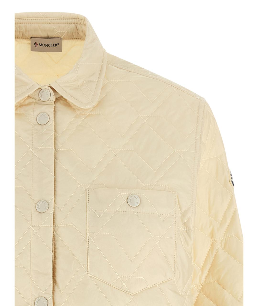MONCLER Бежевая полиамидовая куртка, фото 3