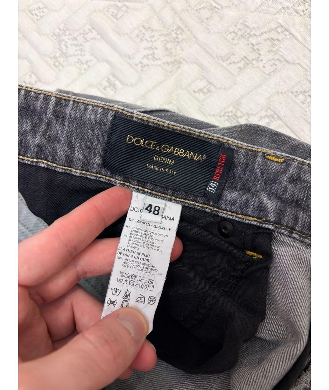 DOLCE&GABBANA Серые прямые джинсы, фото 3