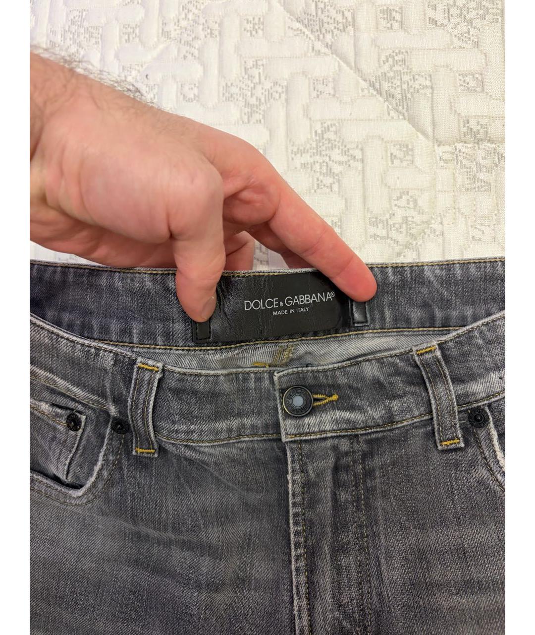 DOLCE&GABBANA Серые прямые джинсы, фото 4