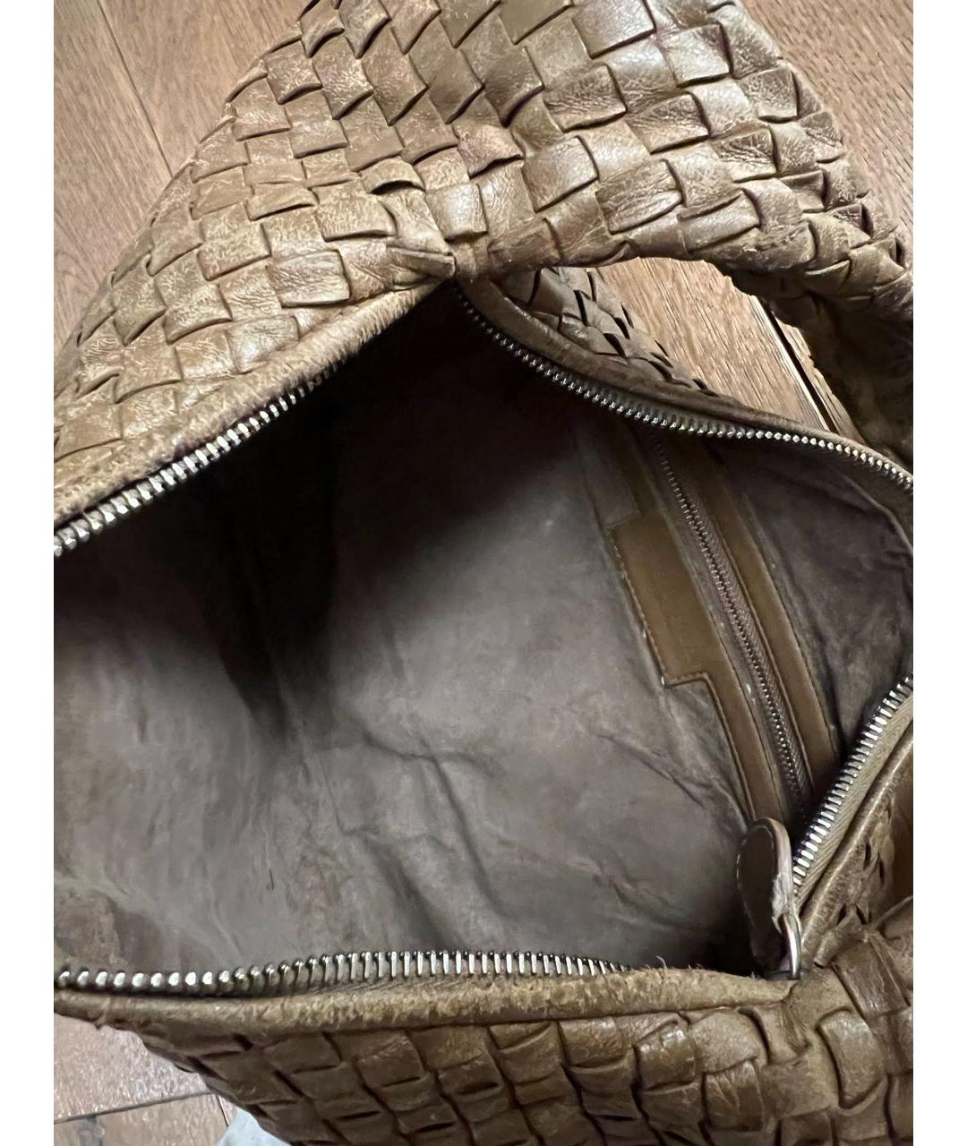 BOTTEGA VENETA Коричневая кожаная сумка с короткими ручками, фото 6