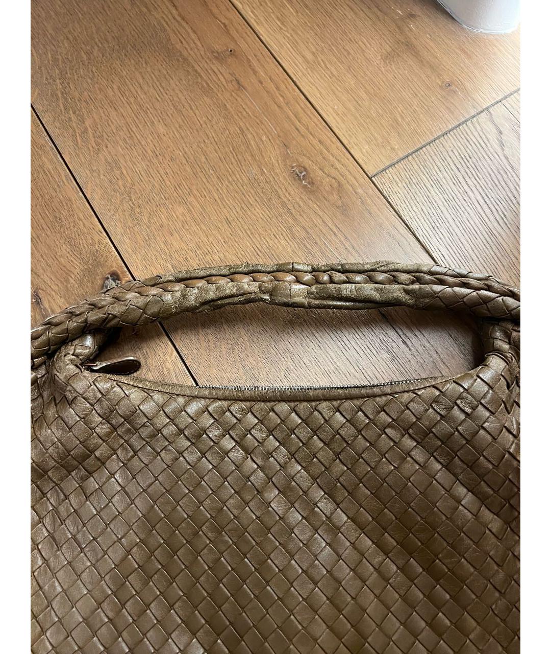 BOTTEGA VENETA Коричневая кожаная сумка с короткими ручками, фото 3