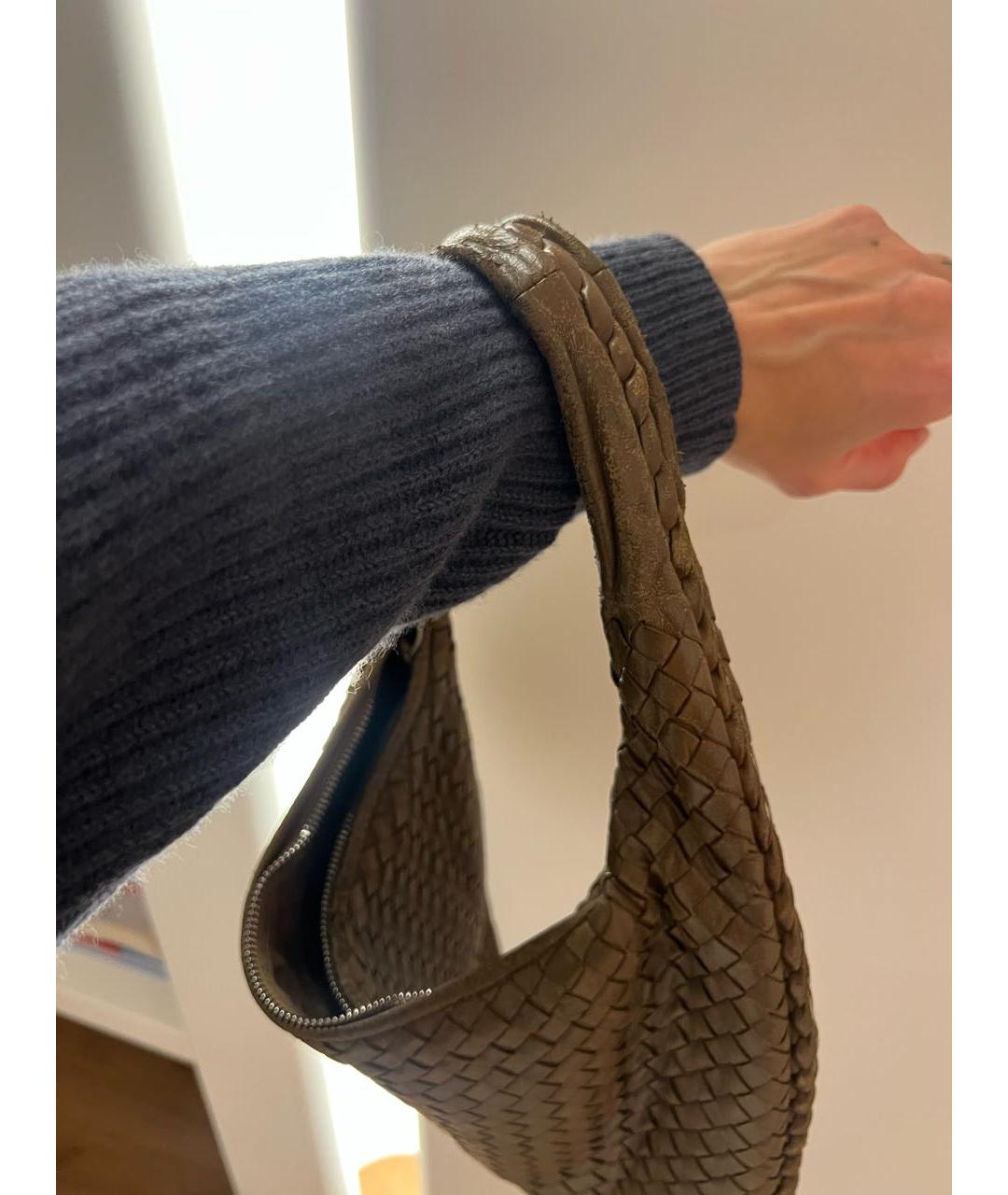 BOTTEGA VENETA Коричневая кожаная сумка с короткими ручками, фото 7