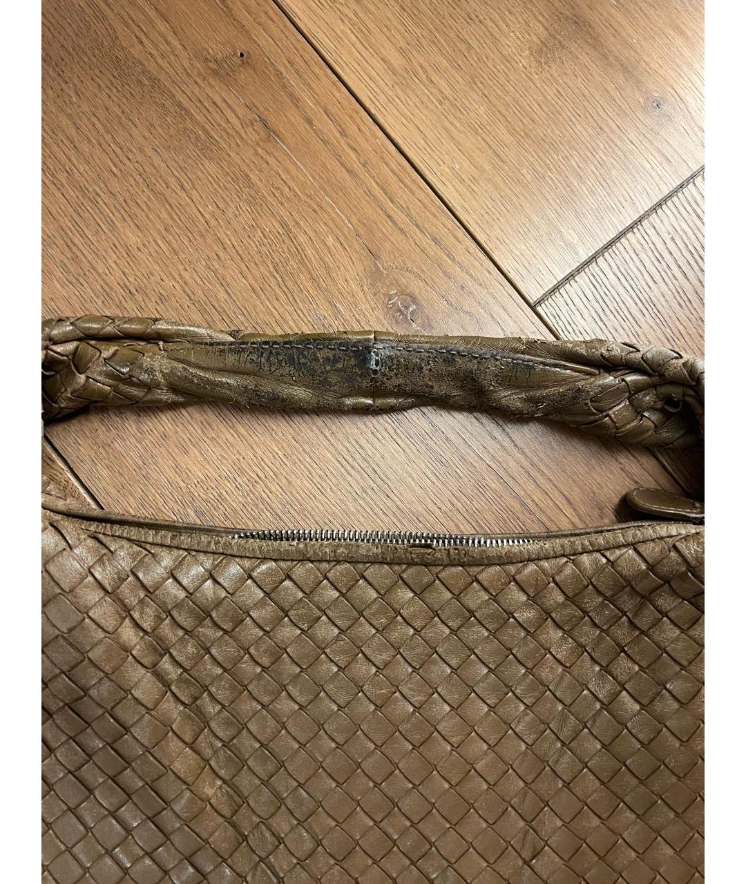 BOTTEGA VENETA Коричневая кожаная сумка с короткими ручками, фото 4