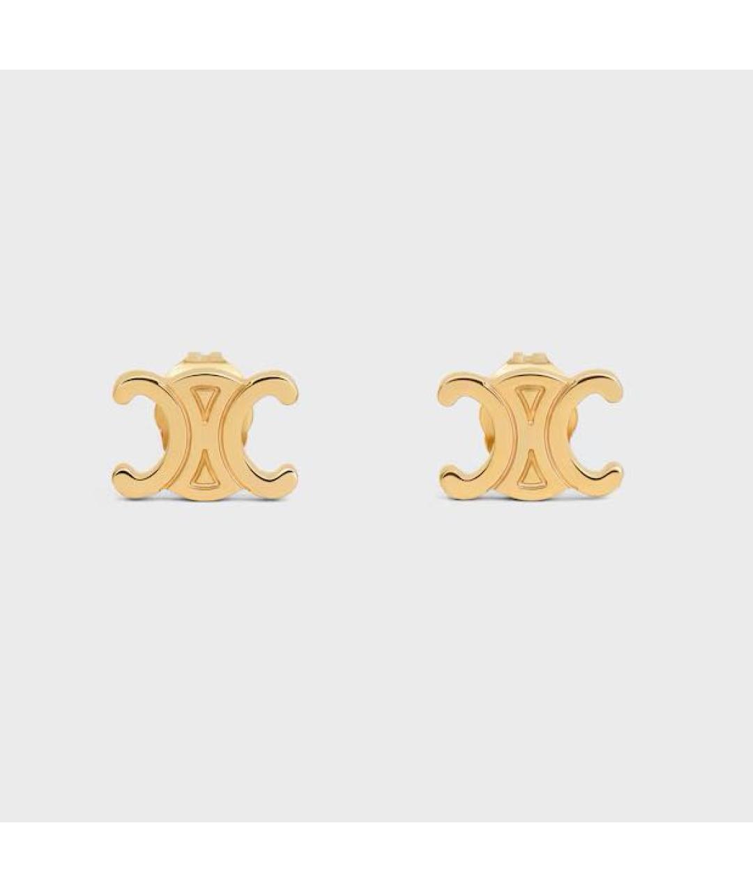 CELINE Золотые латунные серьги, фото 3