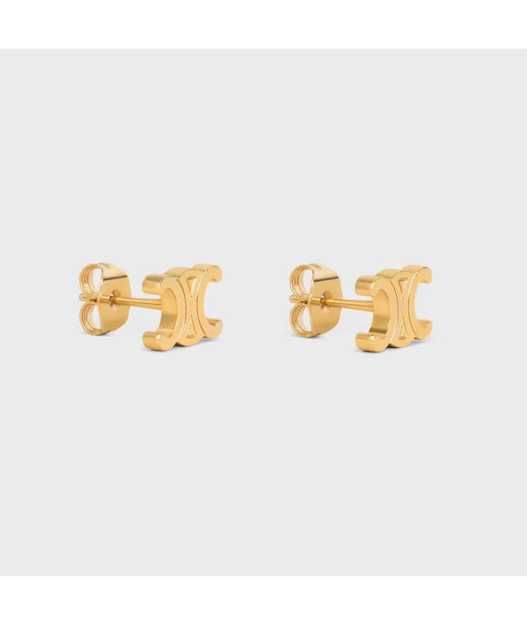 CELINE Золотые латунные серьги, фото 2