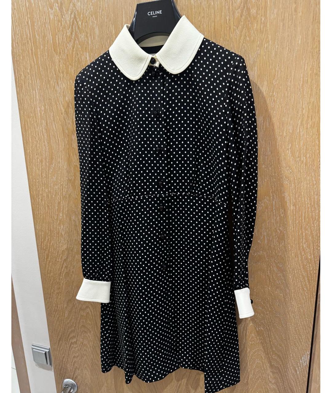 CELINE Черное вискозное коктейльное платье, фото 6