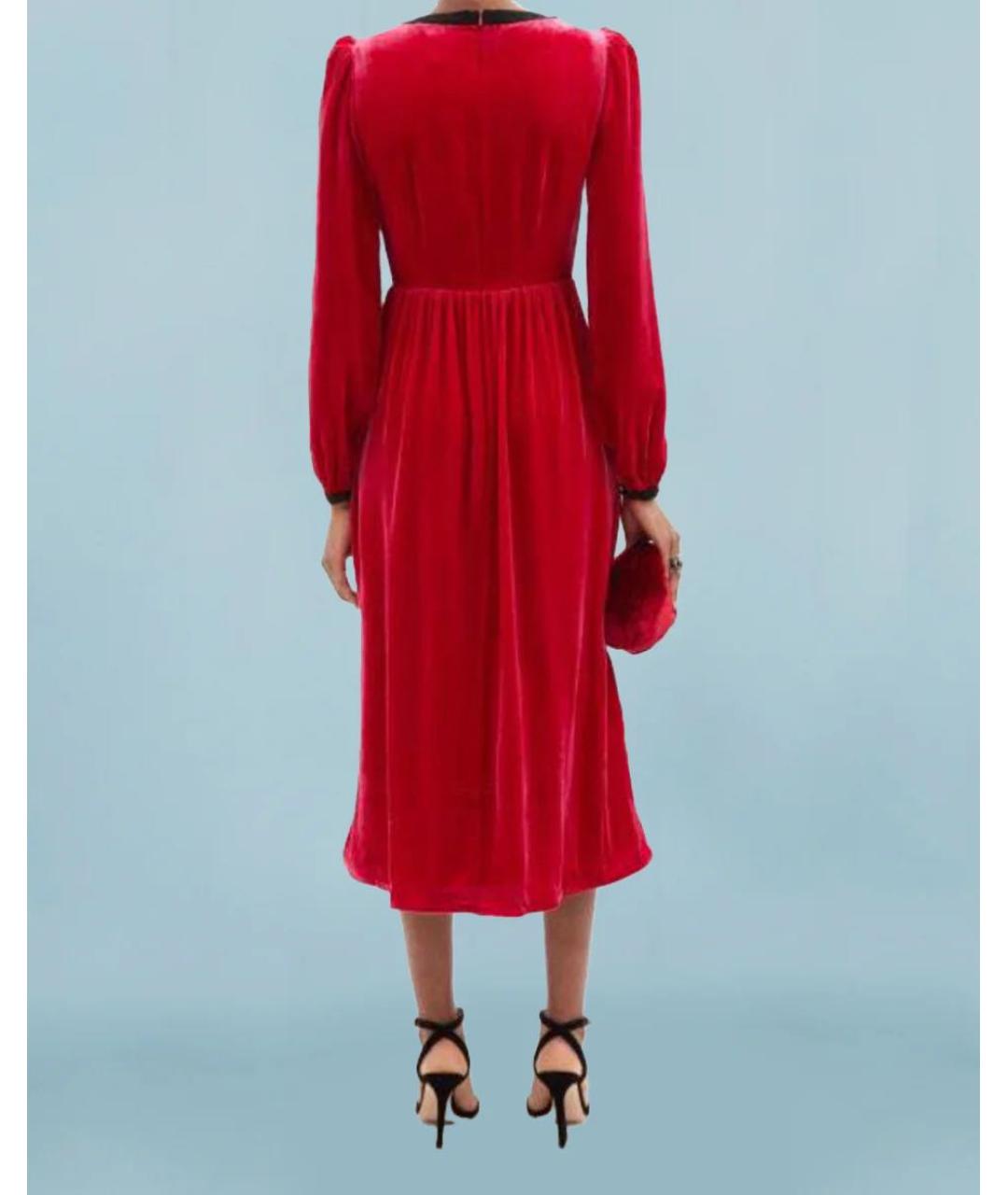 SALONI Красное бархатное вечернее платье, фото 2