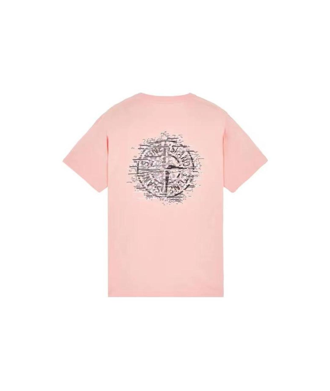 STONE ISLAND Розовая хлопковая футболка, фото 2