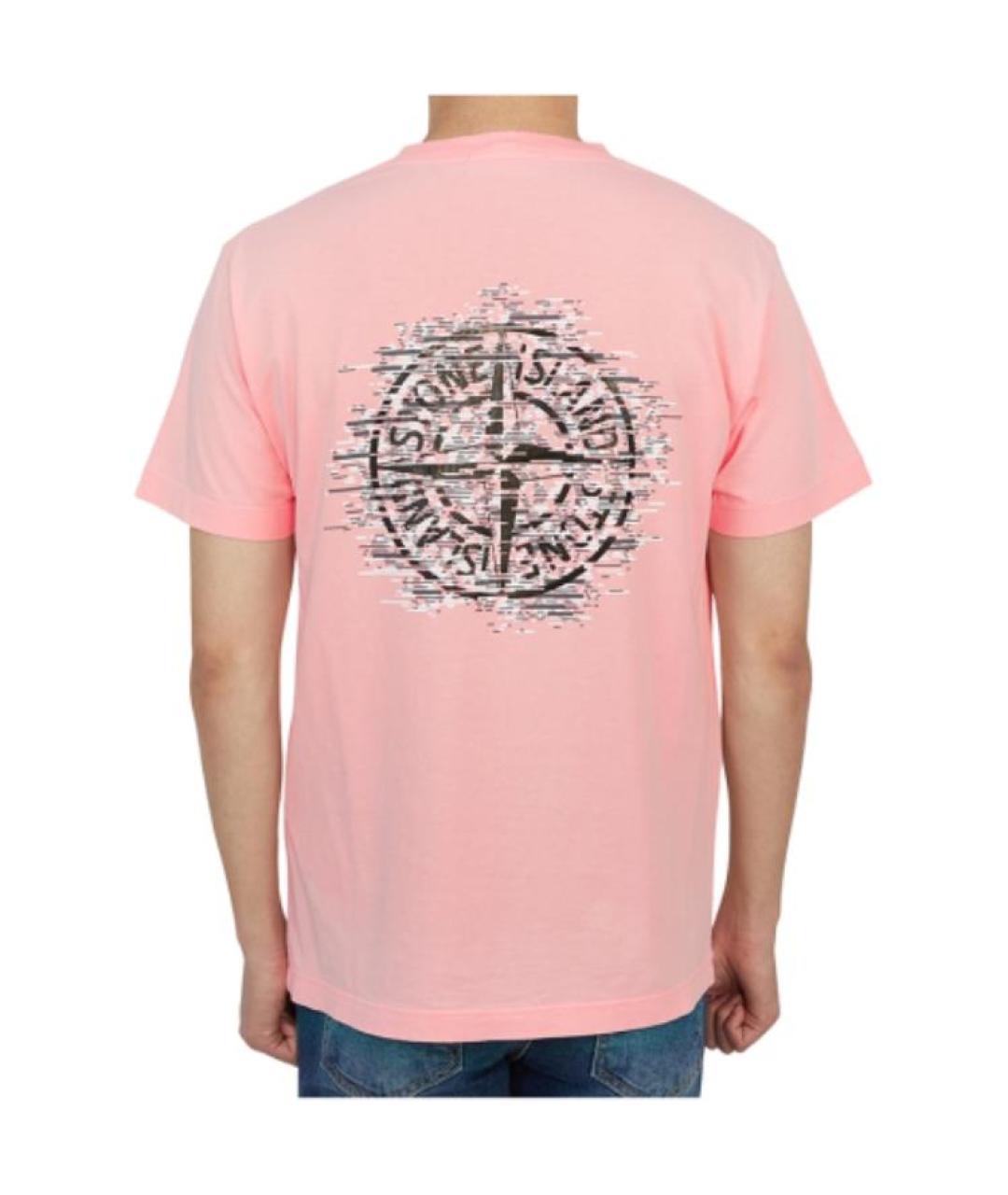 STONE ISLAND Розовая хлопковая футболка, фото 5