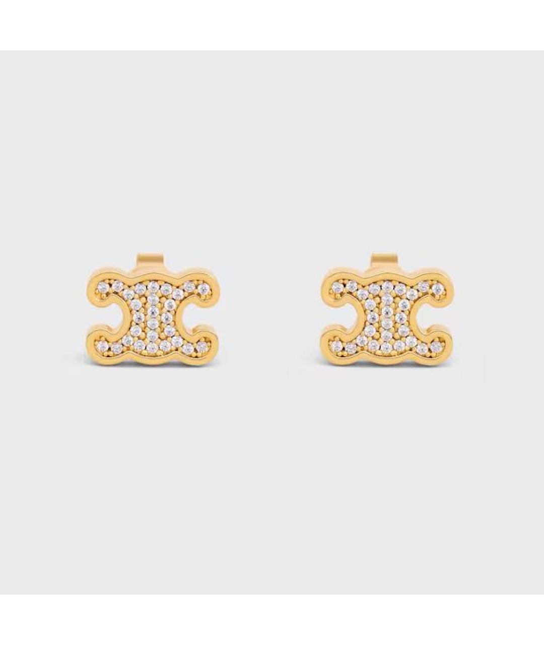 CELINE Золотые латунные серьги, фото 4