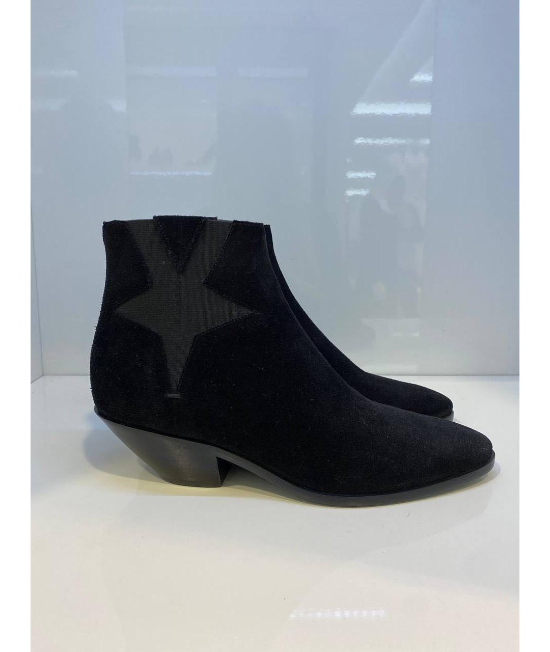 SAINT LAURENT Черные замшевые ботинки, фото 4