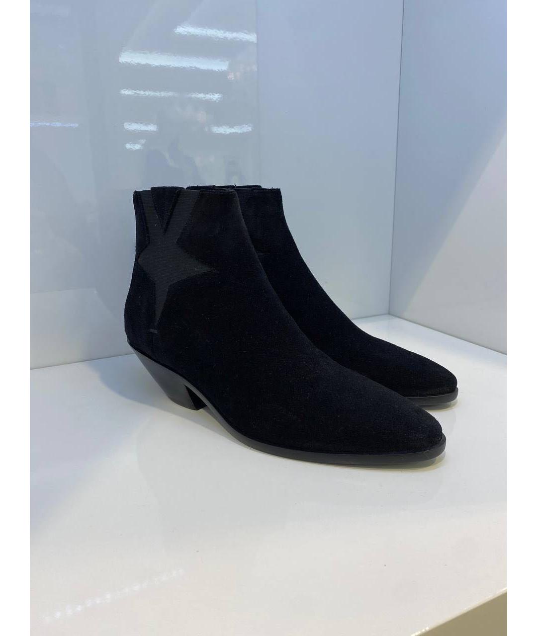 SAINT LAURENT Черные замшевые ботинки, фото 2