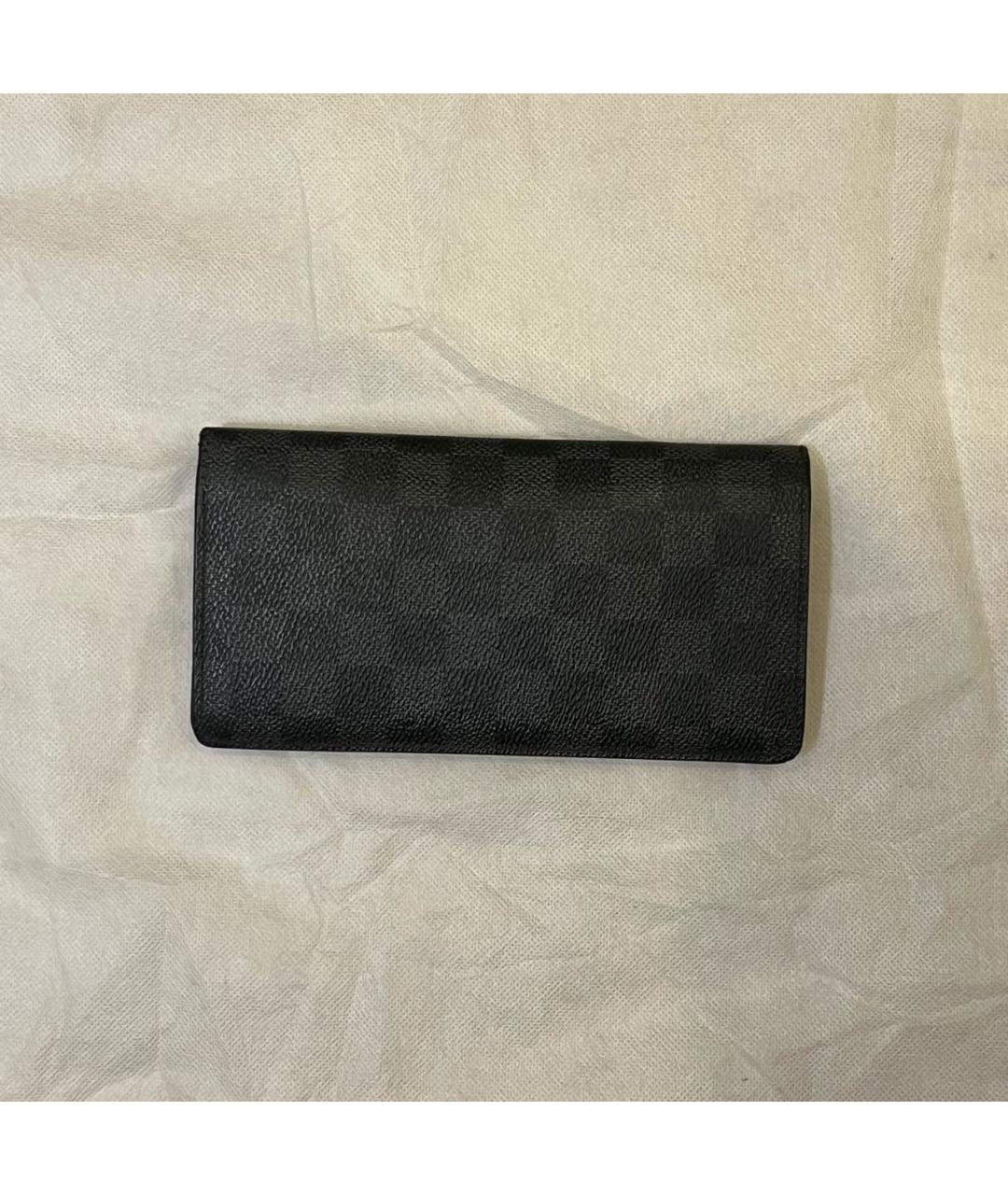 LOUIS VUITTON Черный кожаный кошелек, фото 6