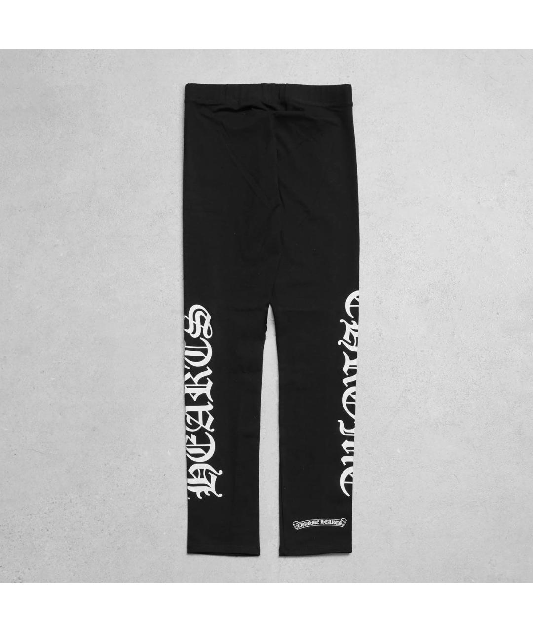 CHROME HEARTS Черные хлопко-эластановые леггинсы и велосипедки, фото 2