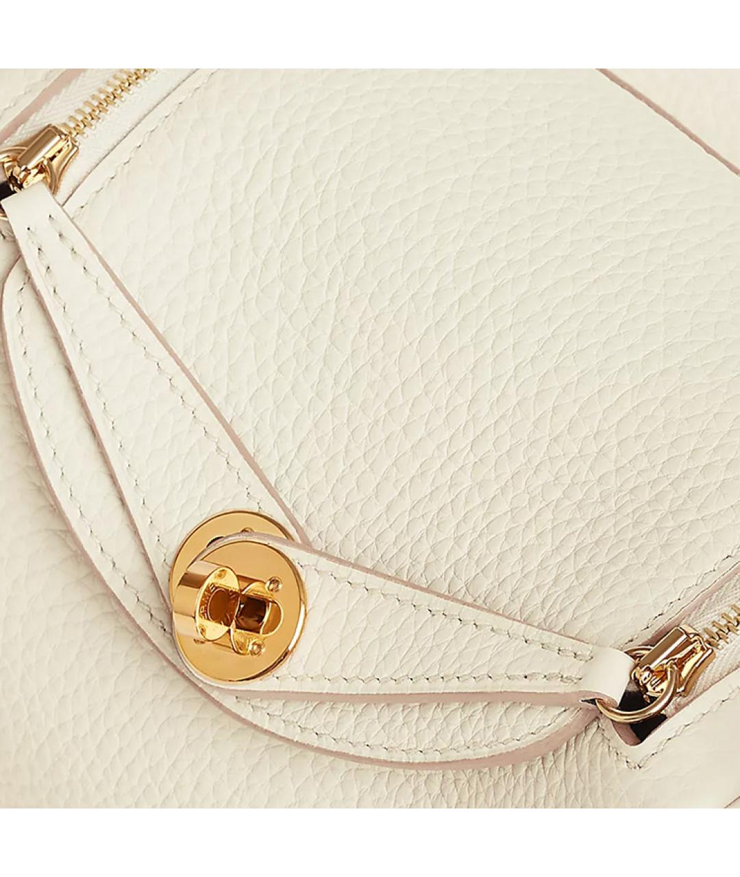 HERMES Белая кожаная сумка через плечо, фото 4