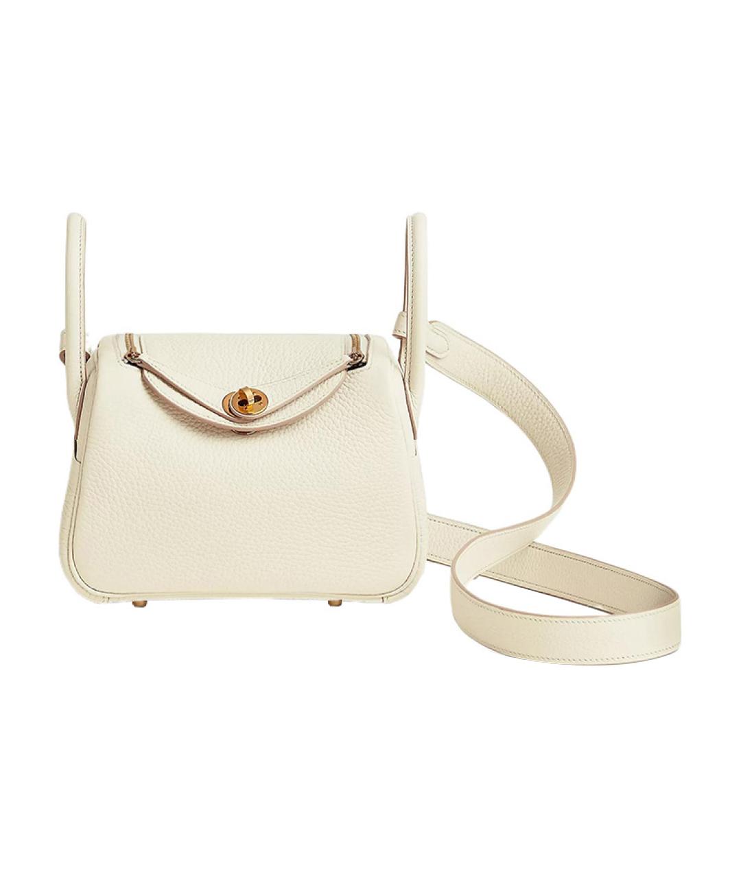 HERMES Белая кожаная сумка через плечо, фото 1