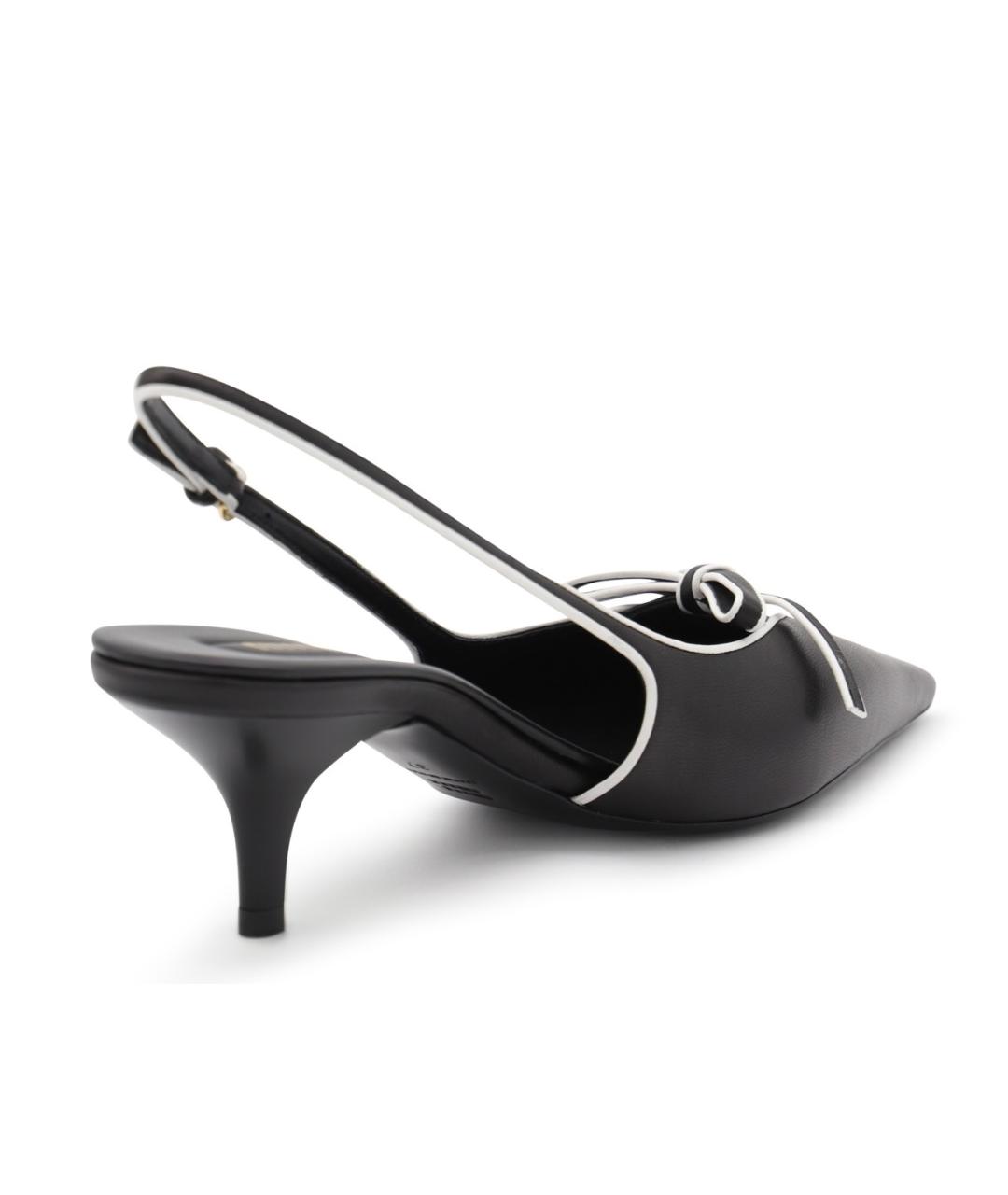 MIU MIU Черные кожаные лодочки на низком каблуке, фото 4