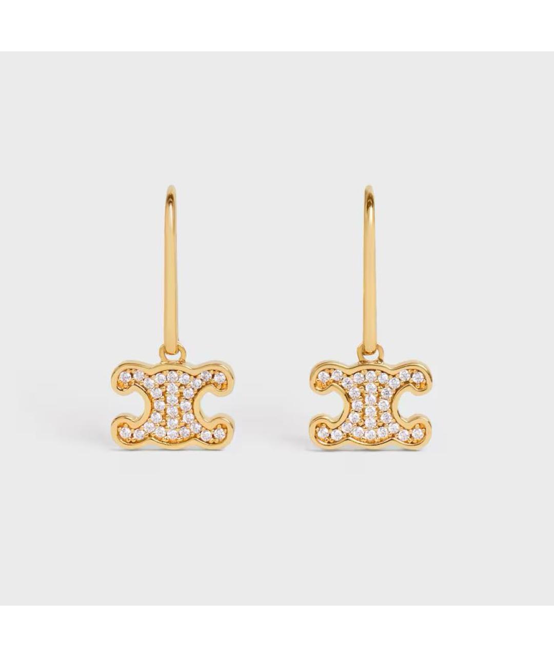 CELINE Золотые латунные серьги, фото 4