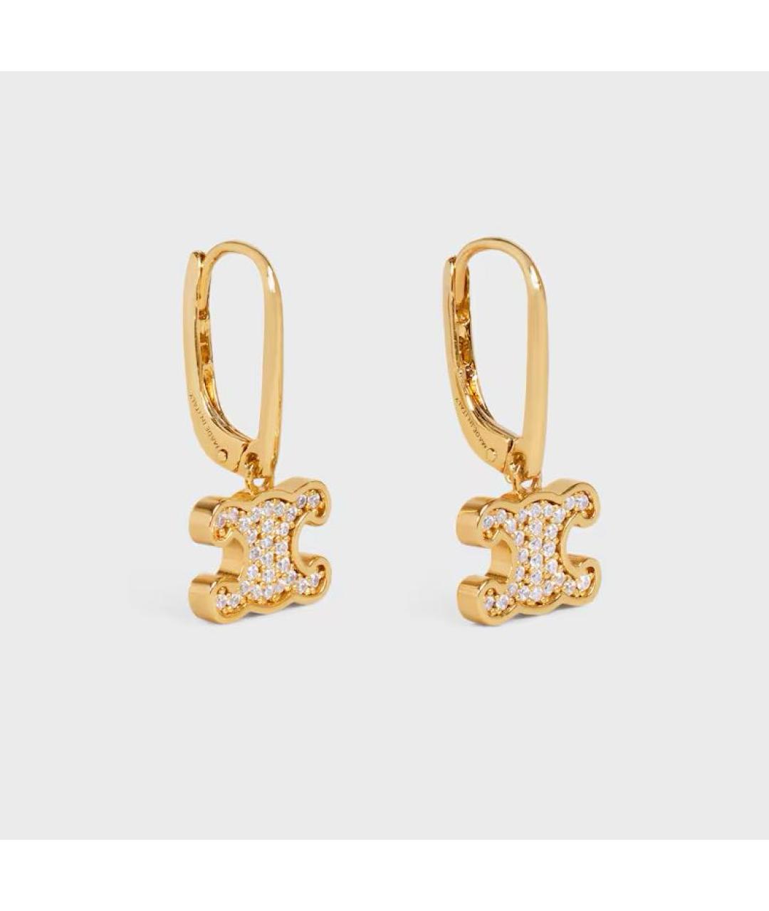 CELINE Золотые латунные серьги, фото 2