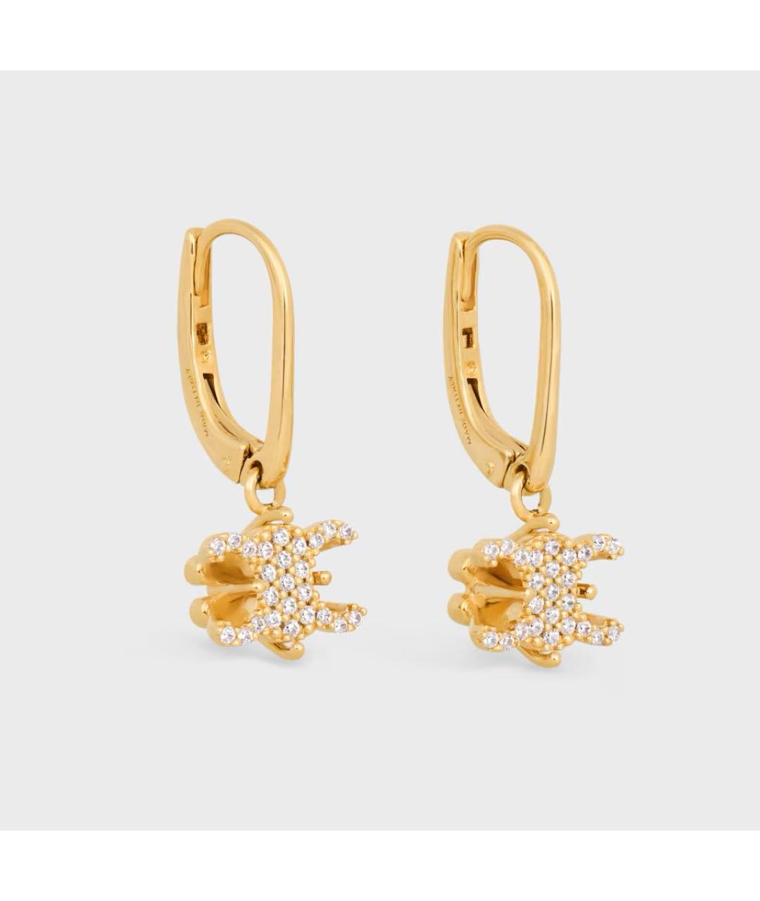 CELINE Золотые латунные серьги, фото 2