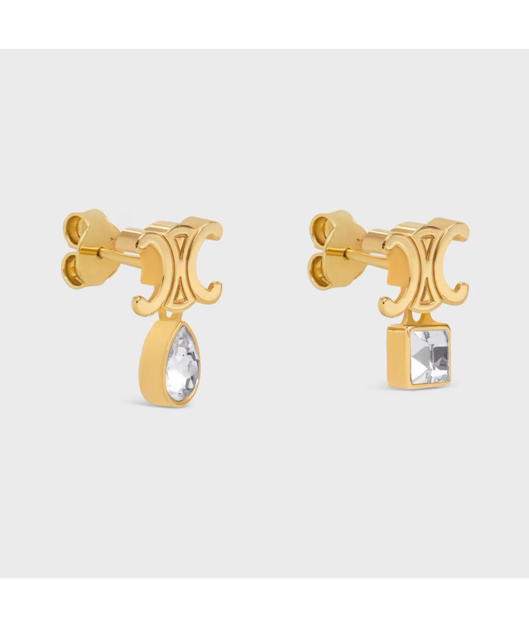 CELINE Золотые латунные серьги, фото 2